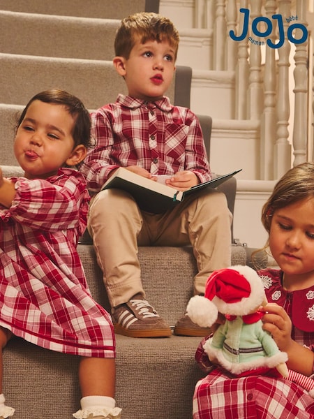 Dark Red Check - Jojo Maman Bébé Shirt & Trouser Set