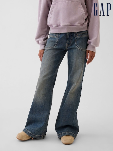 Medium Wash - Gap Low Rise Relaxed Flare Jeans (5-13yrs)