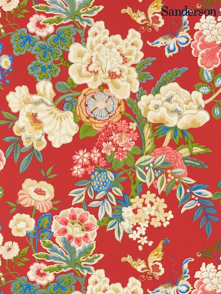 Sanderson Red Emperor Peony 10.05M Wallpaper (445022) | £164