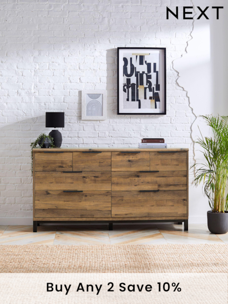 Dark Bronx Oak Effect 8 Drawer Chest of Drawers (445112) | £499