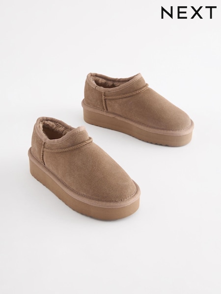 Mink Brown Suede Flatform Shoot Shoes (445142) | £25 - £32