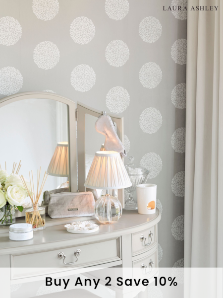Laura Ashley Dove Grey Clifton Dressing Table Mirror (445155) | £225