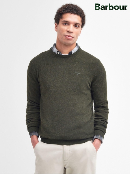 Barbour® Green Lambswool Crew Neck Jumper (445301) | £80