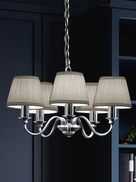 Laura Ashley Chrome Ellis Chandelier 5 Light Light (445621) | £149