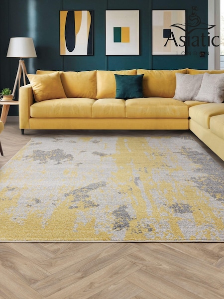 Asiatic Rugs Ochre Yellow Nova Painterly Rug (445671) | £82 - £233