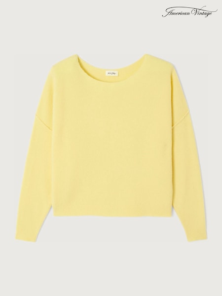 Yellow - American Vintage Damsville Slouchy Knitted Jumper
