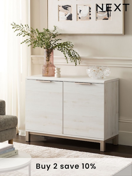 White Bronx Oak Effect Small Sideboard (446976) | £250