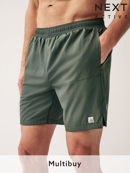 Khaki Green 7 Inch Active Gym Sports Shorts (447162) | £20