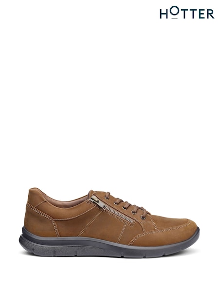 Brown - Standard Fit Hotter Finn Lace-up/zip Shoes