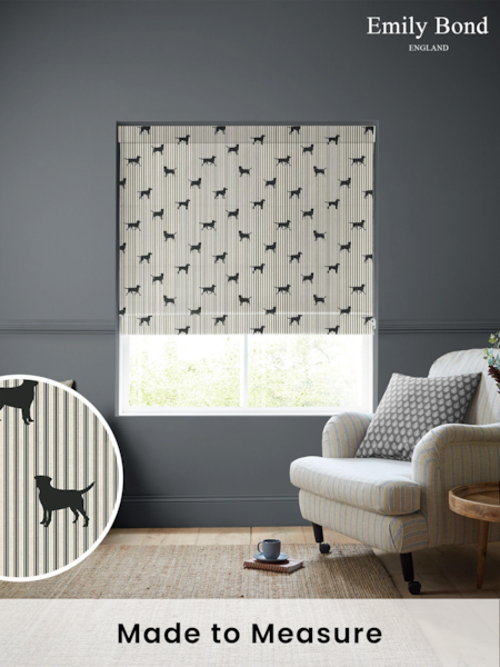 Emily Bond Coal Black 100% Cotton Marley Made to Measure Roman Blinds (447722) | £79