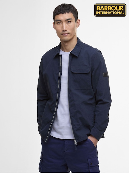 Barbour® International Blue Maze Washed Overshirt (447896) | £139