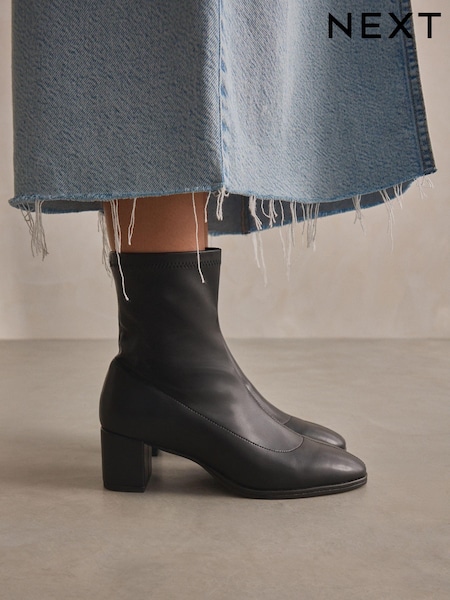Black Extra Wide Fit Forever Comfort® Ankle Sock Boots (448925) | £45