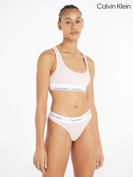 Calvin Klein Light Pink Modern Cotton Logo Bralette (449056) | £35