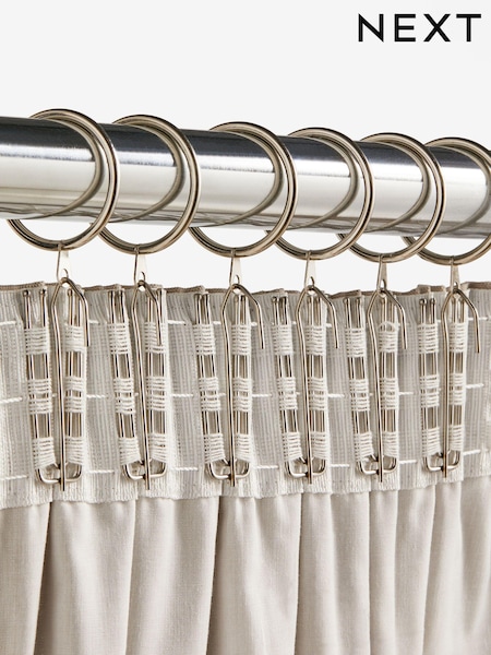 Brushed Silver 20 Pack of Pencil Pleat Curtain Hooks (449758) | £5