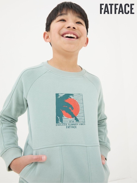 FatFace Green Surf Graphic Sweatshirt (450255) | £5