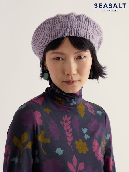 Purple - Seasalt Cornwall Driftway Beret Hat