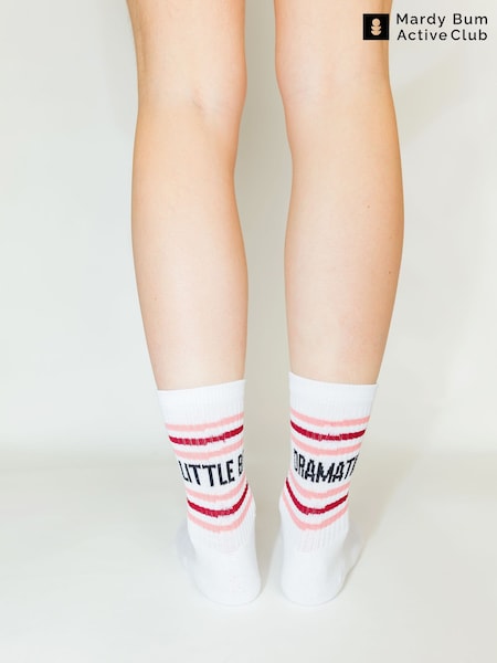 White - Mardy Bum Active Club Little Bit Dramatic Sports Socks