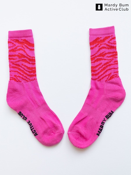 Pink Tiger Pattern - Mardy Bum Active Club Sports Socks