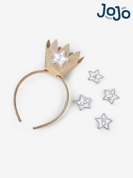 JoJo Maman Bébé Gold Birthday Crown Headband (451177) | £10