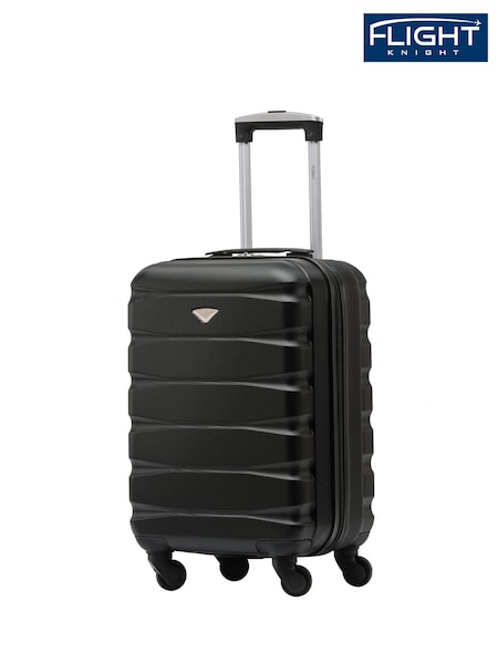 Flight Knight Black 55x35x25cm 4 Wheel ABS Hard Case Cab Luggage (452789) | £50