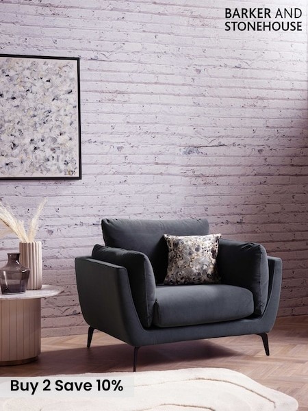 Barker and Stonehouse Grey Boone Velvet Chair (453078) | £495