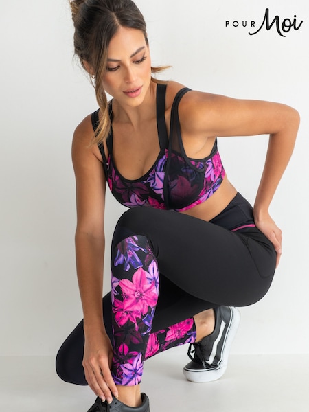 Pour Moi Black & Purple Energy Full Length Sports Leggings (454926) | £36