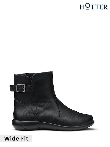 Black - Hotter Rustle Zip/buckle Ankle Boots