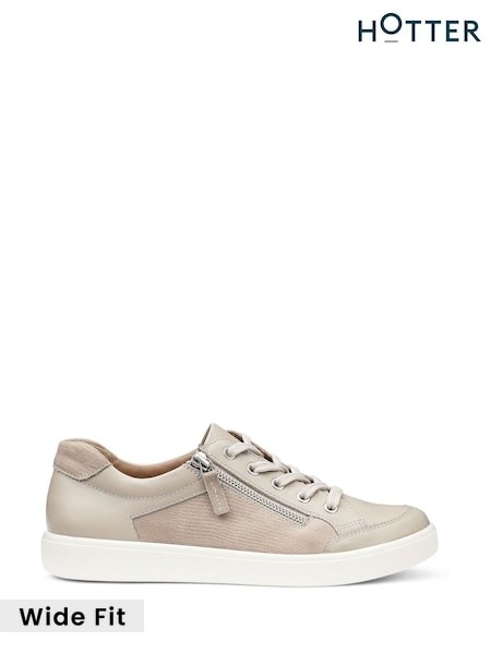 Cream - Hotter Chase Ii Lace-up Zip Trainers