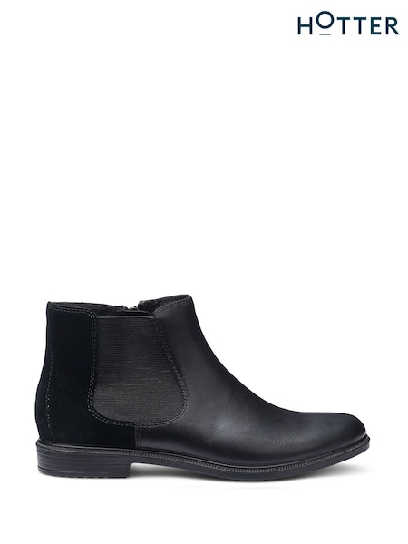 Black - Hotter Tenby Zip Ankle Boots