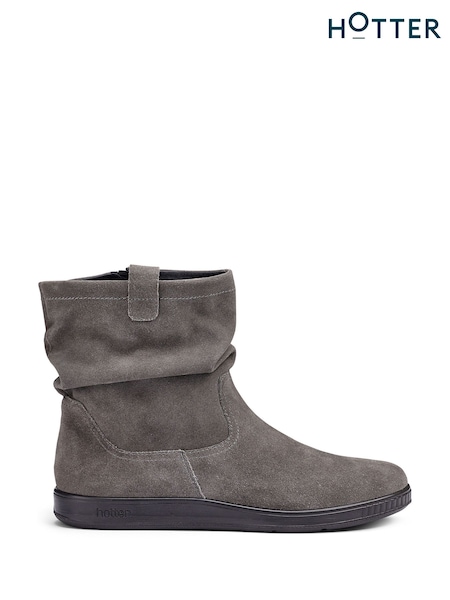 Grey - Hotter Rustle Zip/buckle Ankle Boots