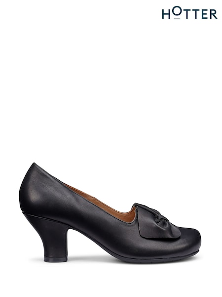 Black - Hotter Wide Fit Donna Slip-on Formal Shoes