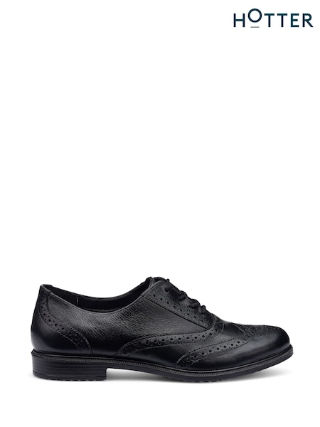 Black - Hotter Wide Fit Echo Lace-up Full Shoes