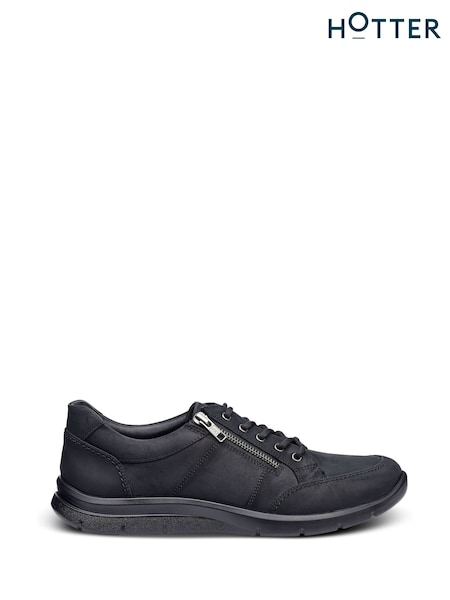 Black - Wide Fit Hotter Finn Lace-up/zip Shoes