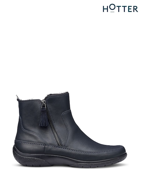 Blue - Hotter Vail Zip Ankle Boots