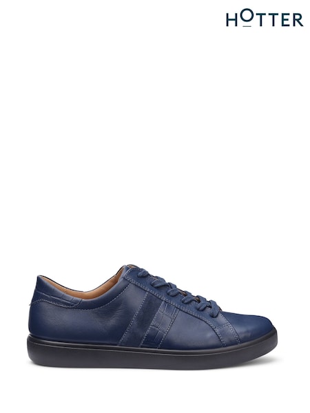 Blue - Hotter Standard Fit Switched Lace-up Cupsole Trainers