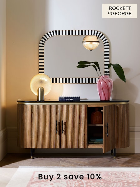 Rockett St George Mango Wood Ribbed Large Sideboard (456550) | £1,099