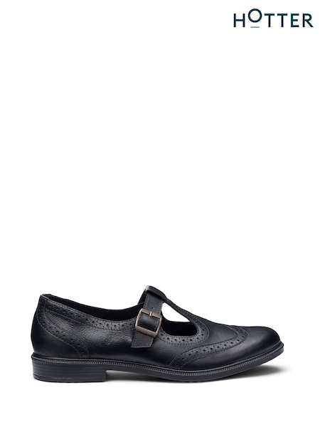 Black - Hotter Standard Fit Lumen Buckle Full Shoes