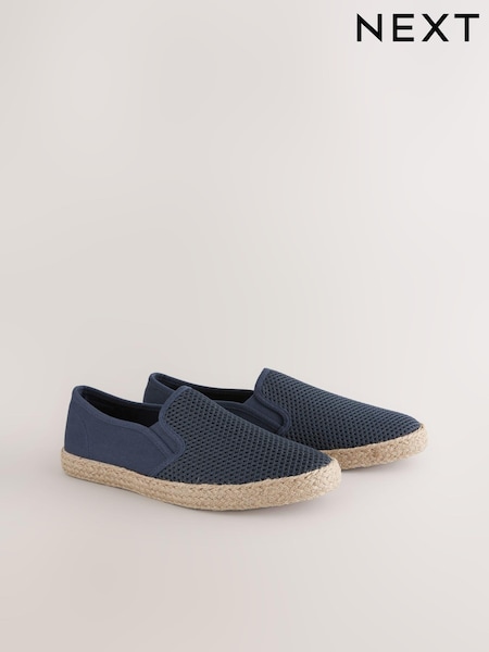 Navy Blue Mesh Espadrilles (458793) | £30