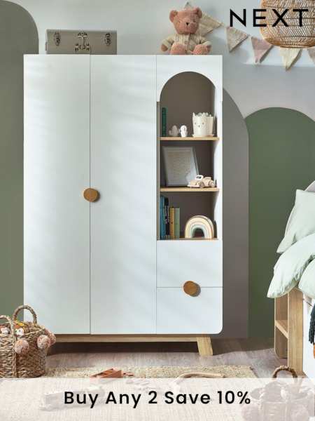 White Arches Junior Kids Triple Wardrobe (458968) | £599