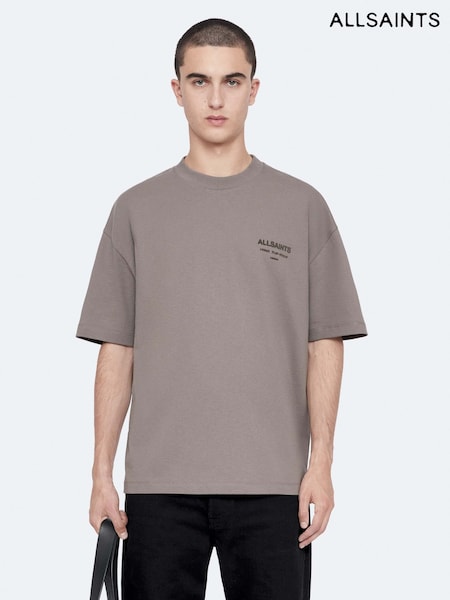 Grey - Regular Allsaints Xander Short Sleeve Crew Neck T-shirt