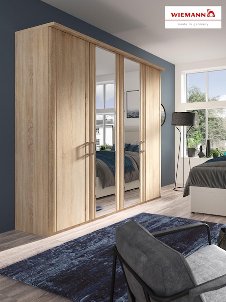 Wiemann Rustic oak Torquay Wood and Mirror Semi Fitted 4 Door Wardrobe (459777) | £1,280