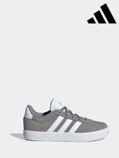 adidas Grey/White VL Court 3.0 Trainers (460452) | £35
