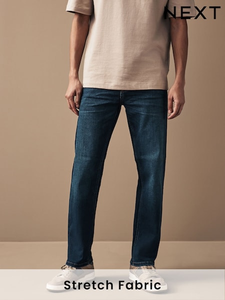 Blue Mid Indigo Straight Fit Motionflex Jeans (460587) | £38