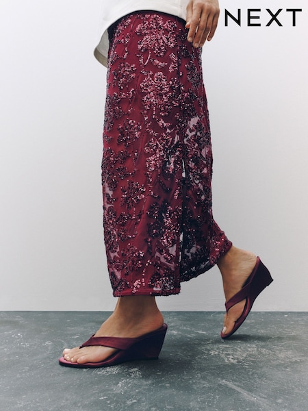 Burgundy Red - Forever Comfort® Low Wedge Mules