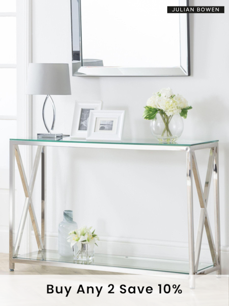Julian Bowen Clear Miami Console Table (461590) | £270