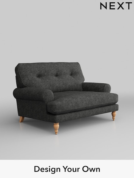 Boucle Weave Easy Clean/Charcoal Grey Erin Buttoned Back Deep Sit (461684) | £975