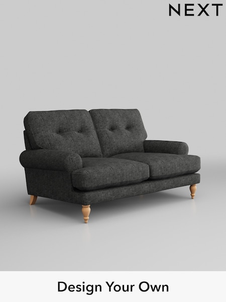 Boucle Weave Easy Clean/Charcoal Grey Erin Buttoned Back Deep Sit (461684) | £1,075