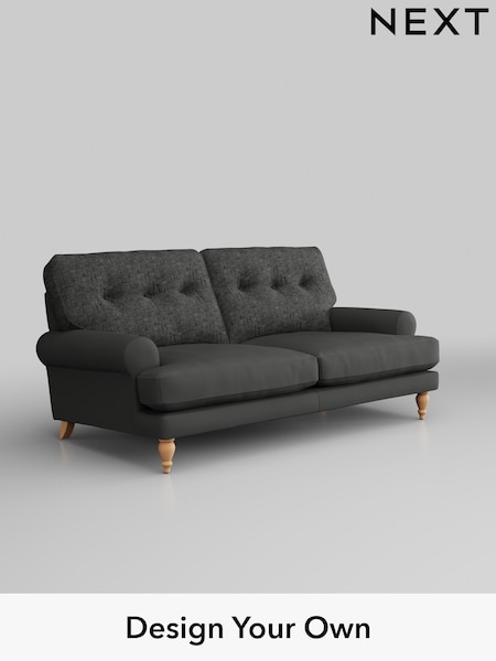 Boucle Weave Easy Clean/Charcoal Grey Erin Buttoned Back Deep Sit (461684) | £1,175
