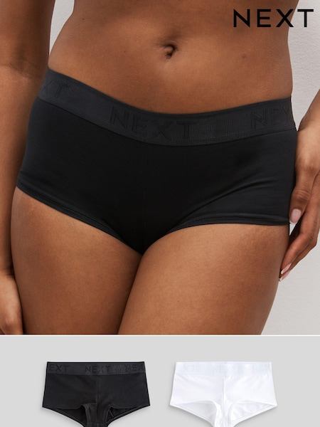 Black/White Logo Knickers 2 Pack (461730) | £14