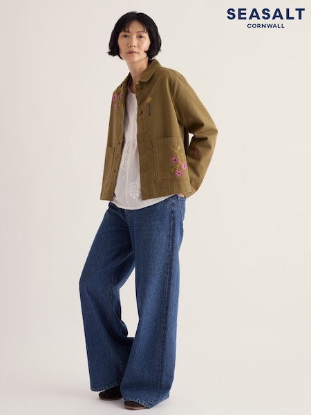 Green - Seasalt Cornwall Porth Embroidered Jacket